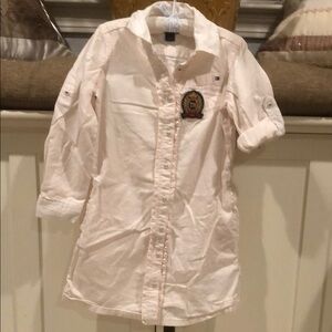 Tommy Hilfiger Girl size 4 Pink Button-Up Shirt Dress kdr2
